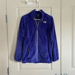 Purple Fuzzy North Face coat girls XL